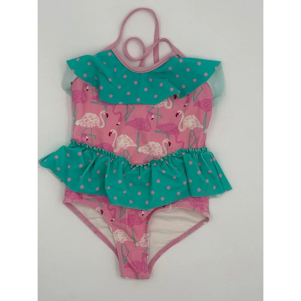 Matilda Jane Enchanted Garden Flamingo One Piece Swimsuit Girls Size 6